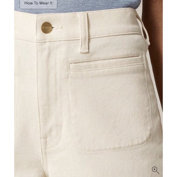 High Rise Flare Jeans Ecru Cream Denim J.Crew ’96 Flare Stretch Women 29 NWT - Picture 3 of 14